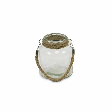 H2H Ribbed Round Jar with Rope Wrapped Neck H22848558